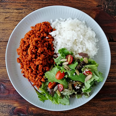 Soya o Carne Vegetal en Salsa